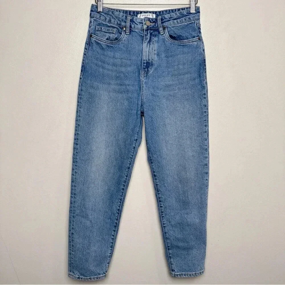 Ever  New Womens 6 Denim Effy Barrell Relaxed Leg Jeans Medium Wash - Picture 2 of 14